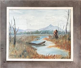 LOVELY HELEN LAWARE SIGNED LANDSCAPE PAINTING 1966 - Helen Laware