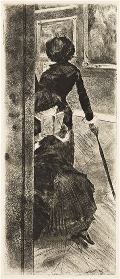 Au Louvre, la peinture, Mary Cassatt by Edgar Degas, circa 1879-1880