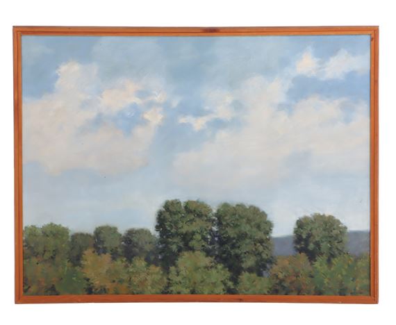 A large summer landscape depicting the tree canopy and skyline - Richard Lewis Crozier