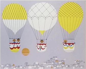 Edie Harper &quot;Up, Up, And Away&quot; Signed & Numbered Serigraph - Edie Harper