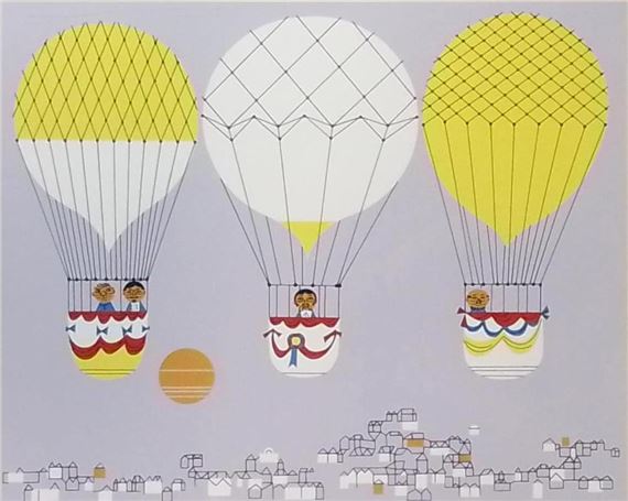 Edie Harper "Up, Up, And Away" Signed & Numbered Serigraph - Edie Harper