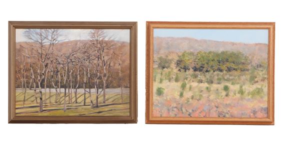 Two oil on canvas landscape paintings by Richard Lewis Crozier, dated 1978