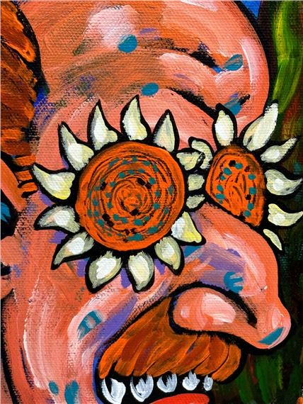 George Kocar (American 1948-) Acrylic on Canvas: "Vince Sunflowers - George Kocar