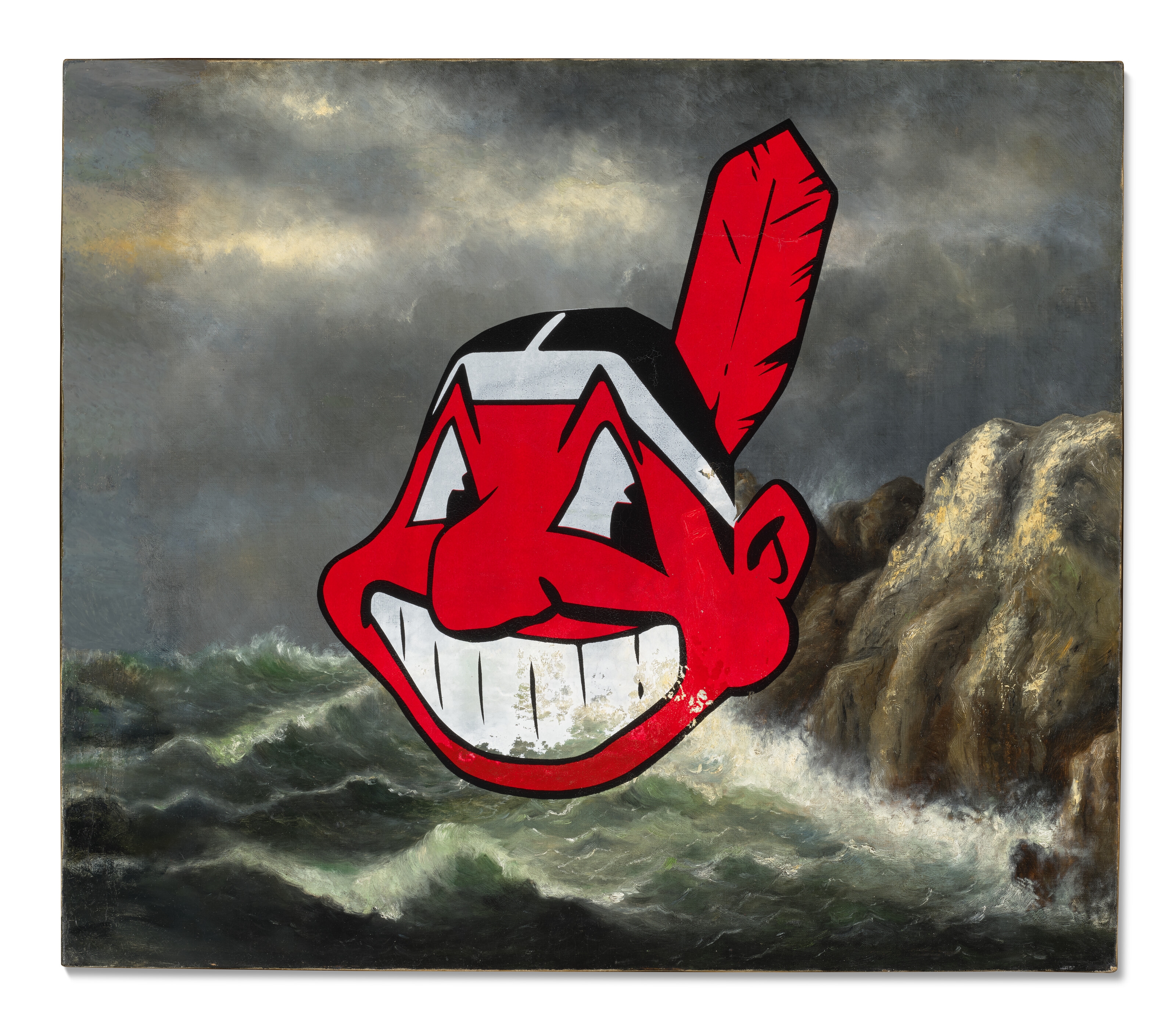 Artwork by Cyprien Gaillard, Untitled, Made of oil and screenprint on found canvas