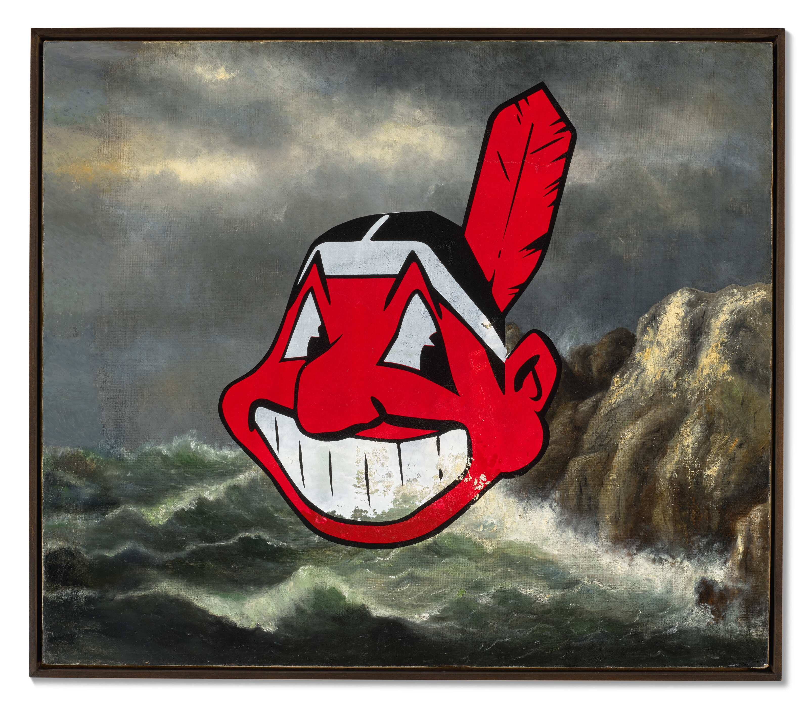 Artwork by Cyprien Gaillard, Untitled, Made of oil and screenprint on found canvas