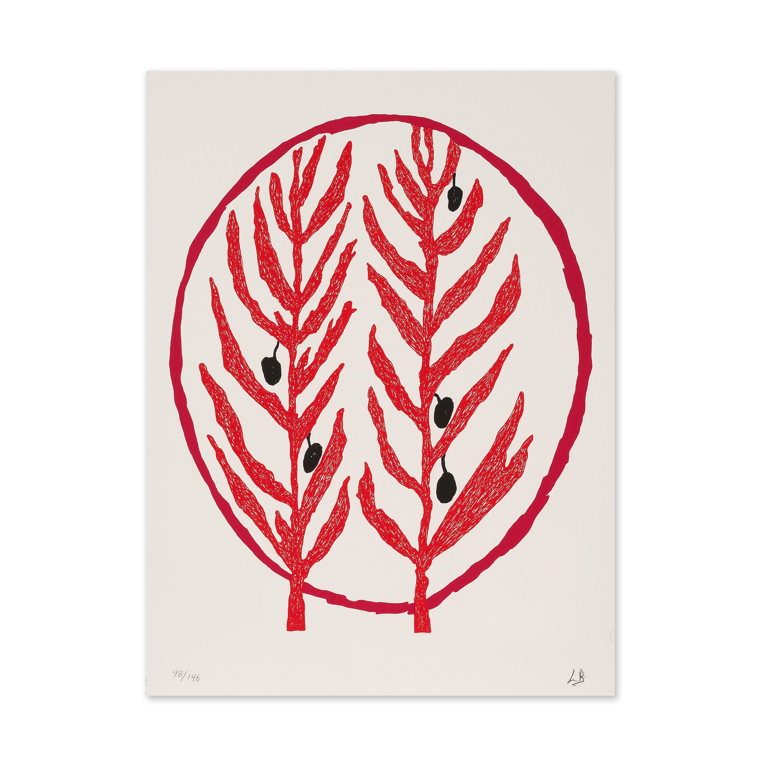 Artwork by Louise Bourgeois, Rameau d'olivier, 2005, Made of portfolio, lithograph on arches wove paper