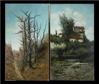 Pareja de vistas de poblado - Jose Ramos Artal