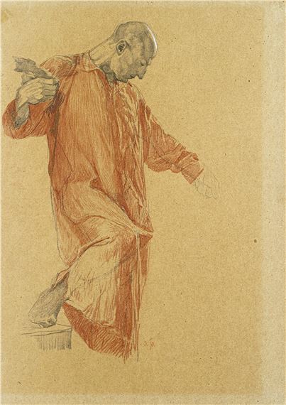 Studie eines Mannes im roten Gewand by Otto Greiner, circa 1900