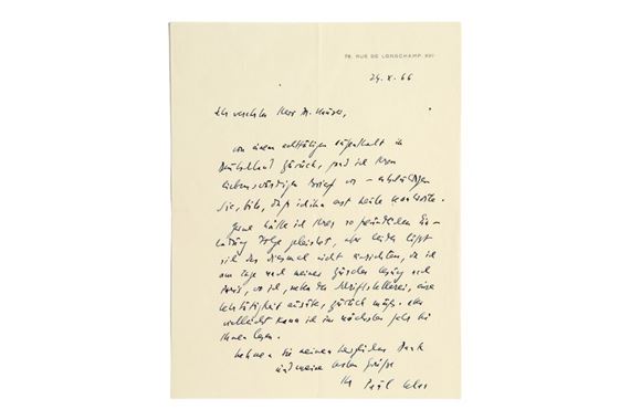 L.A.S. "Paul Celan". [Paris] October 24 - Celan Paul