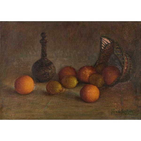 Artwork by Fuat Soyhan, Still life, Made of oil on canvas laid down on hardboard