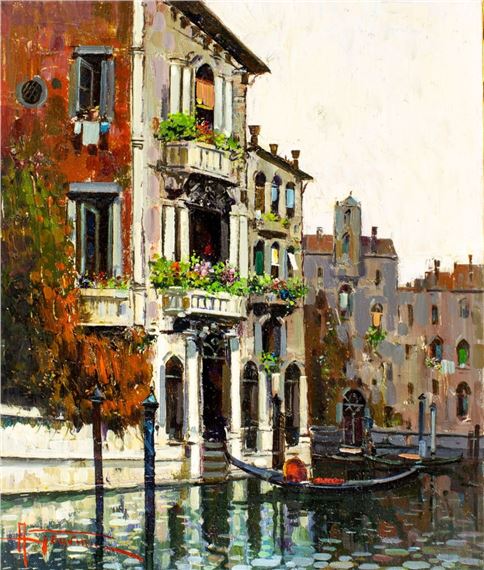 Venetian Canal Cityscape, Italy by Antonio Gravina