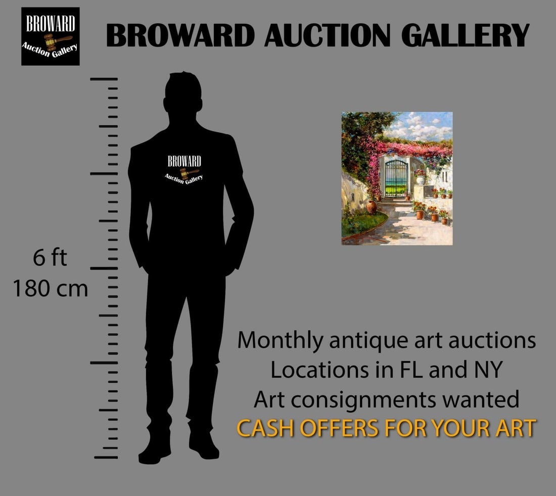 Artwork by Antonio Gravina, Courtyard Scene, Made of oil on canvas