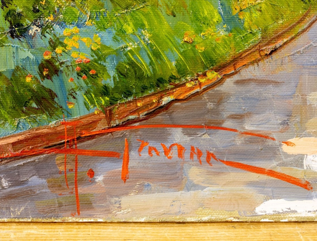 Artwork by Antonio Gravina, Courtyard Scene, Made of oil on canvas