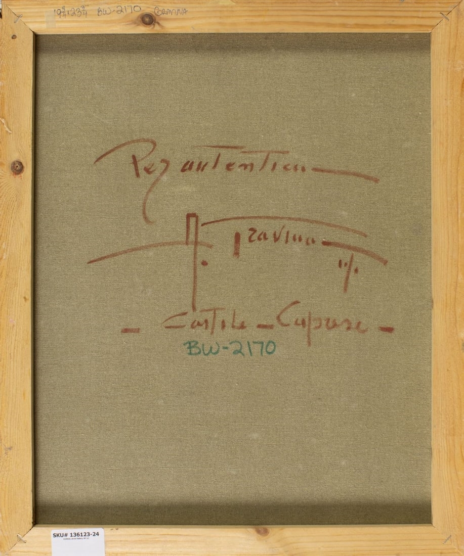 Artwork by Antonio Gravina, Courtyard Scene, Made of oil on canvas