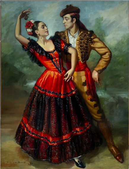 Pareja de Bailarines Flamencos by Esteban Vicente, 1951