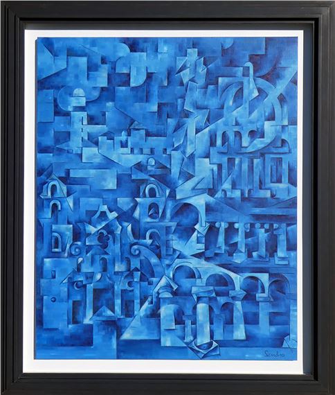 Julio Sendino, 2012, La ciudad de las columnas, óleo sobre lienzo - Julio Sendino