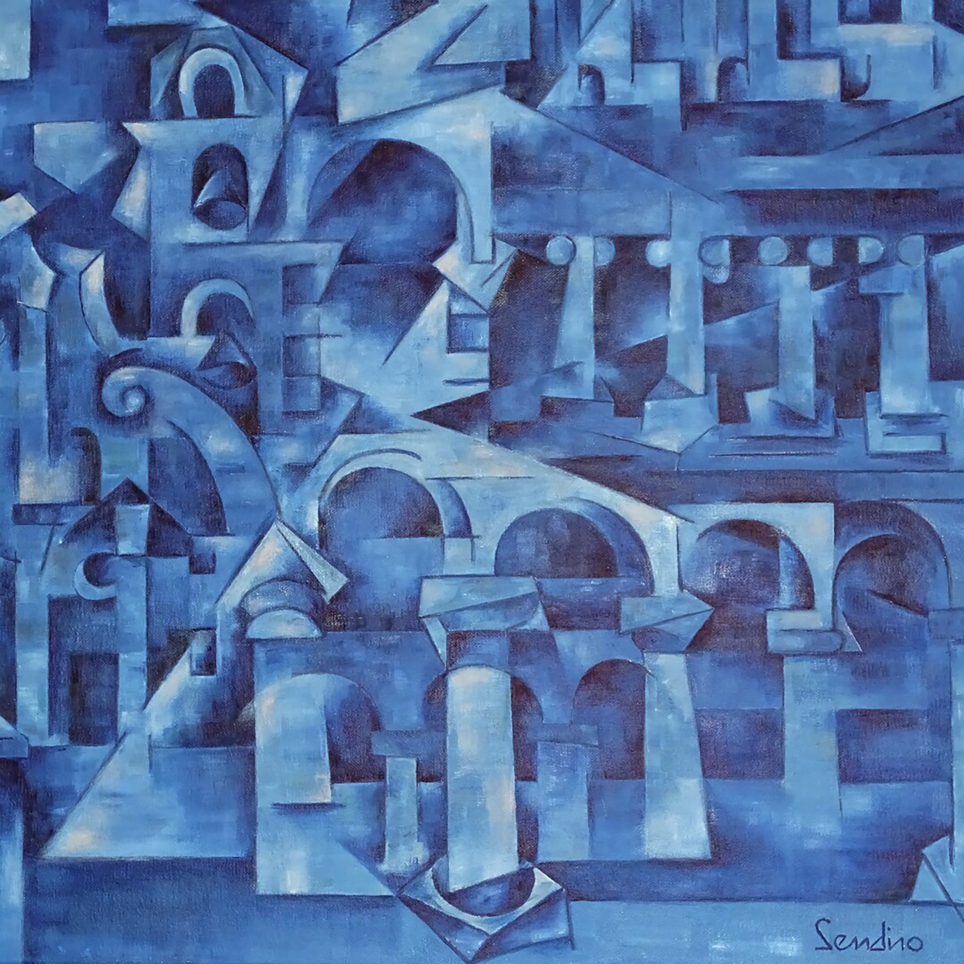 Artwork by Julio Sendino, Julio Sendino, 2012, La ciudad de las columnas, óleo sobre lienzo, Made of oil on canvas
