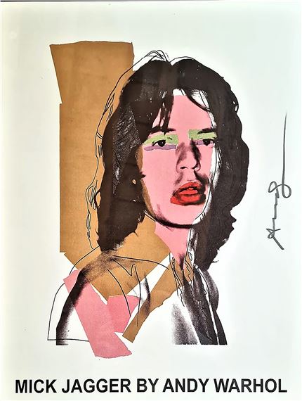 andy warhol ポスター 、mick jagger 木製フレ―厶付 Mick Jagger | - Mick Jagger by Andy Warhol (1980) (1928