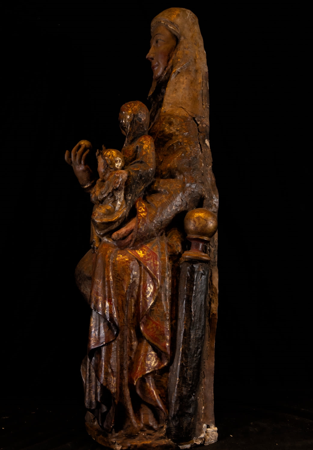 Artwork by Hispano-Flemish School, 15th Century, Gran Triple Virgen Tardo Románica transición al Gótico Hispano Flamenco, Made of Madera