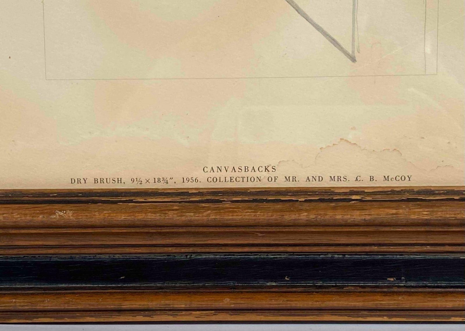 Artwork by Andrew Wyeth, Framed Andrew Wyeth Print Titled ‘Canvasbacks, Made of wooden frame with black