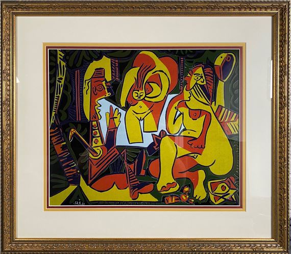 Pablo Picasso | A yellow red and green abstract artwork featuring ...