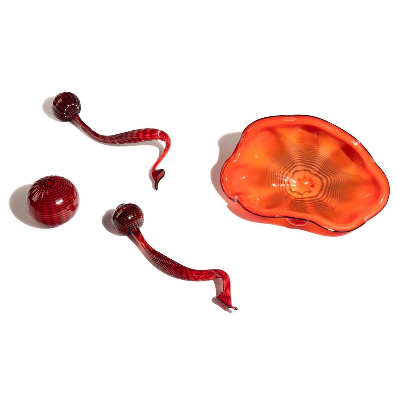 Dale Chihuly | Four-piece set of Red Sea forms | MutualArt