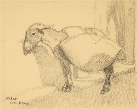 The Little Donkey and its Baskets in Rabat by Alexis De Broca