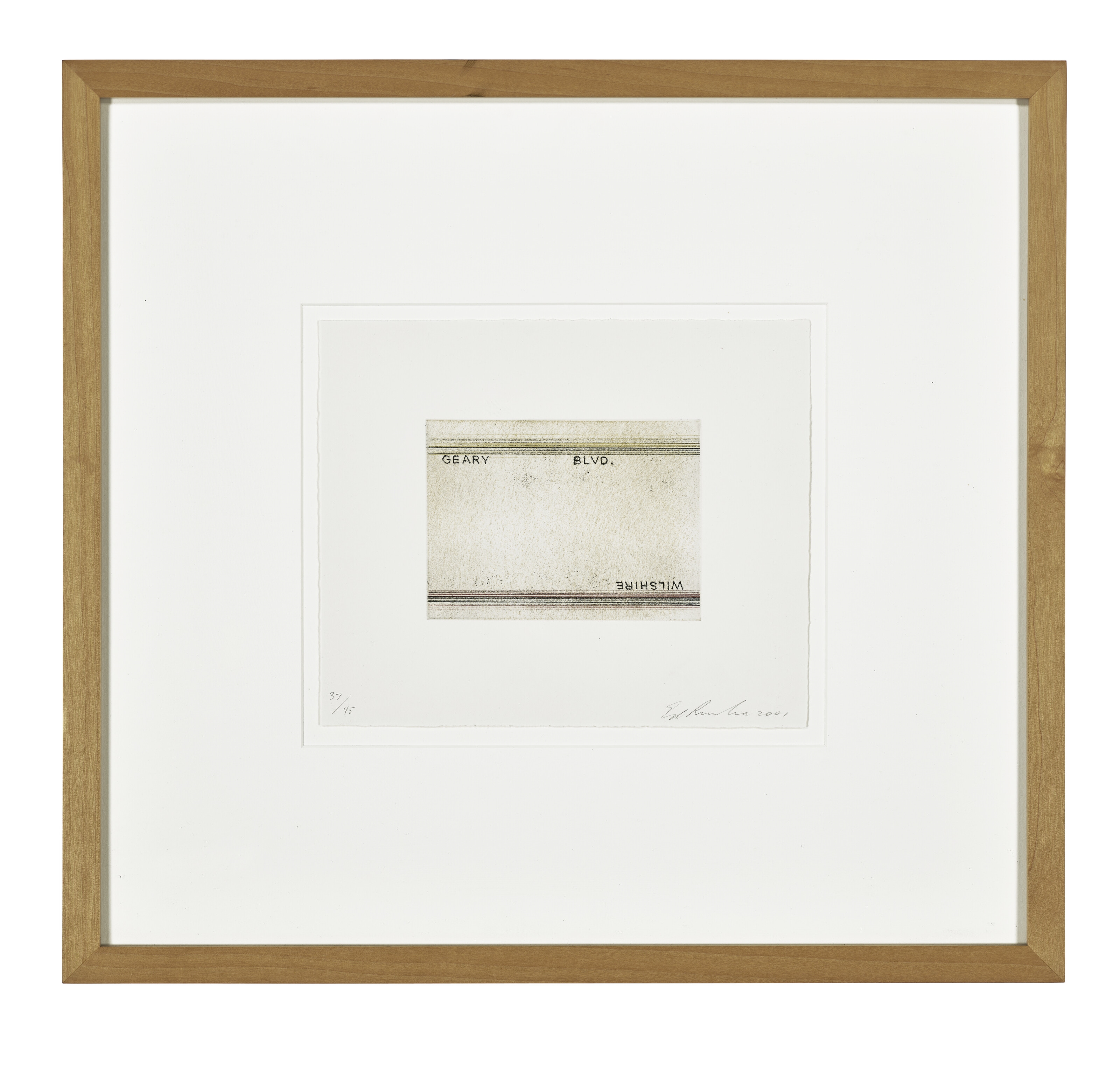 Artwork by Ed Ruscha, Geary, Wilshire, from Los Francisco San Angeles, Made of etching in colors