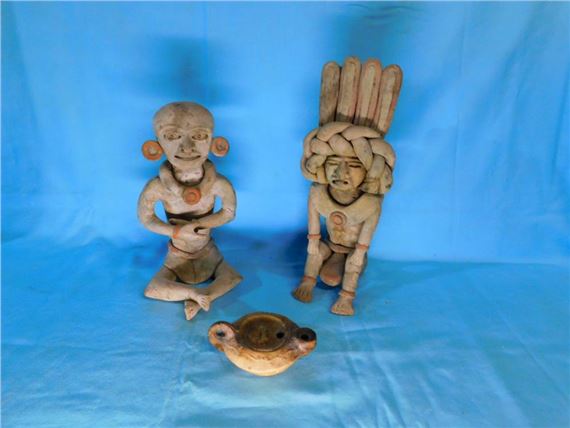Large | 3 Aztec Clay Pieces | MutualArt