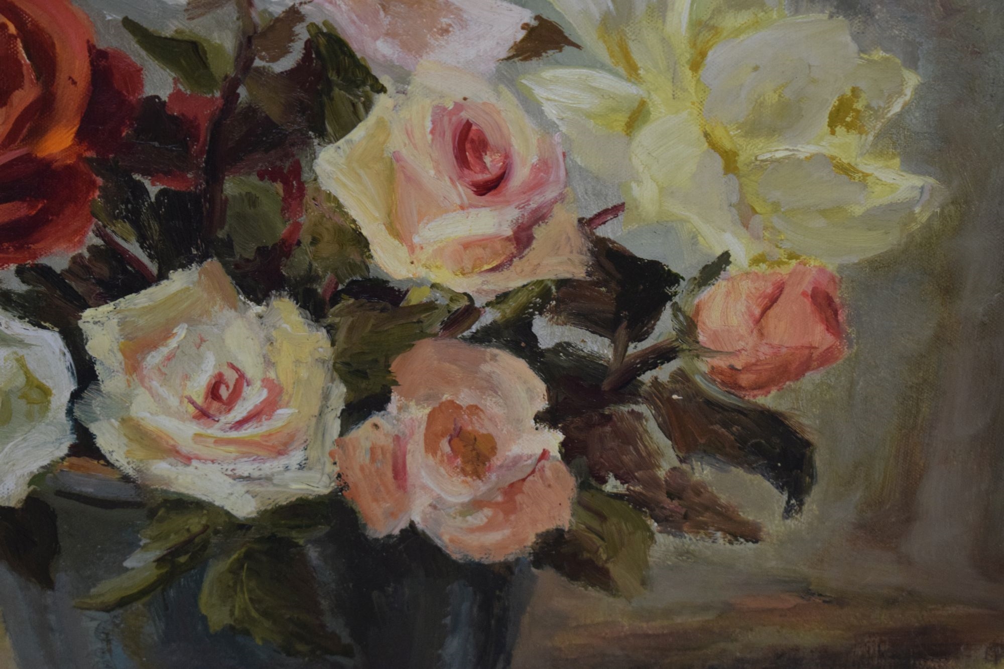 Artwork by Joan Bates, Still life of roses, Made of Oil on canvas