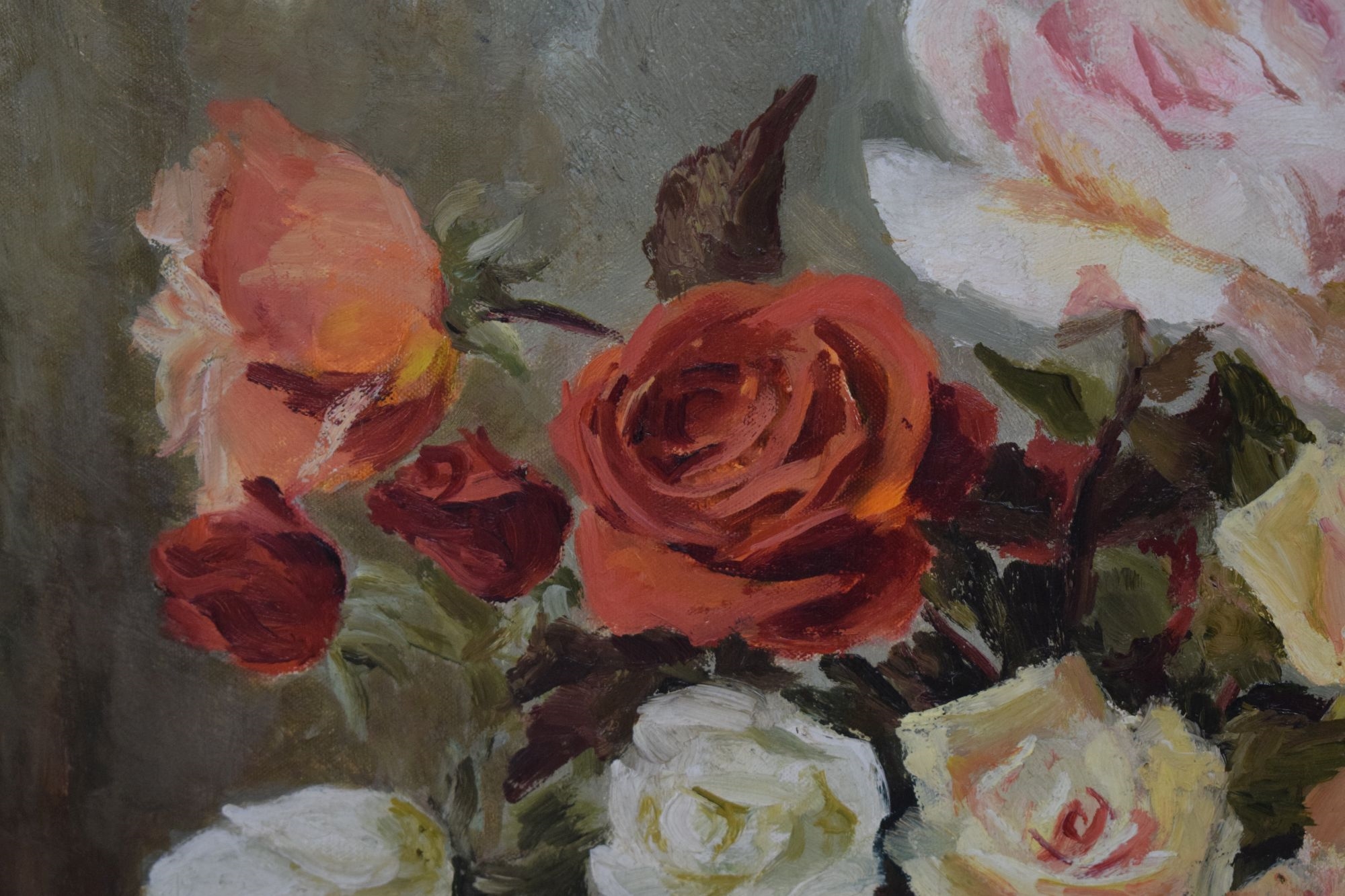 Artwork by Joan Bates, Still life of roses, Made of Oil on canvas