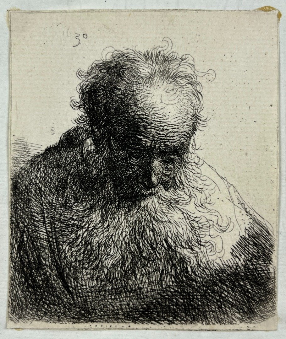 Rembrandt van Rijn | Bust of an old man with a flowing beard | MutualArt