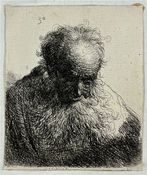 Rembrandt van Rijn | Bust of an old man with a flowing beard | MutualArt