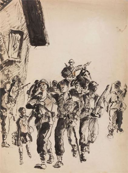 Attack on the Se-Bang-Hien and entrance to the village - Louis Thibon