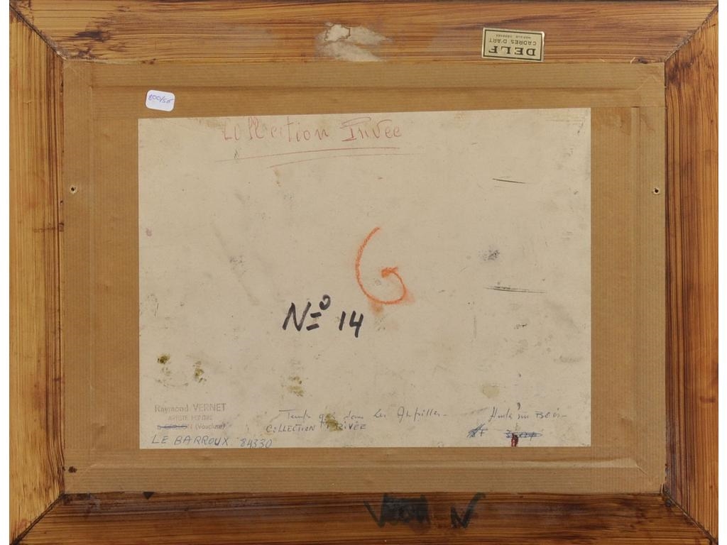 Artwork by Raymond Vernet, Temps gris dans les Alpilles, Made of oil on plywood