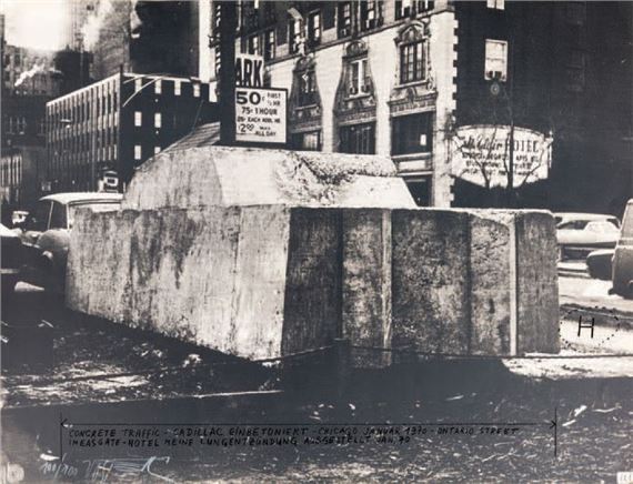 VOSTELL Wolf. EFFACEMENTS CONCRETS. ORIGINAL SERIGRAPH SIGNED. Chicago by Wolf Vostell, January 16