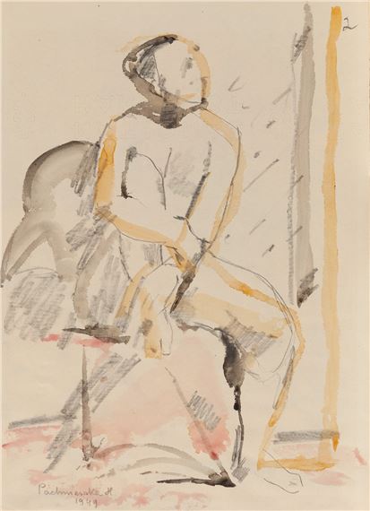 Akt siedzacy by Hanna Pachniewska-Betley, 1949