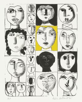 FACES (portfolio of 5) by Genichiro Inokuma, 1989