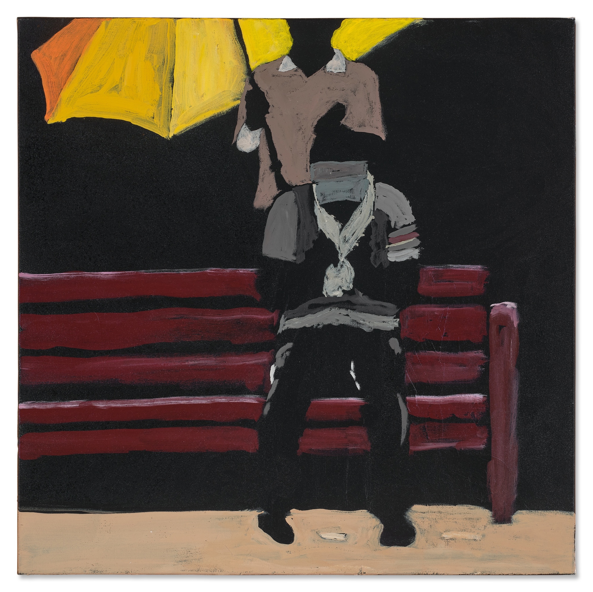 Artwork by Reggie Burrows Hodges, In the Service of Others - Yellow Umbrella, Made of acrylic on canvas