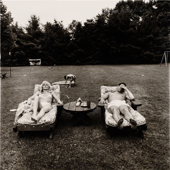 A Family on Their Lawn One Sunday in Westchester, N. Y. by Diane Arbus, dated 1968
