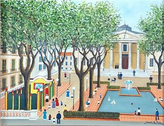 Jean CHA (1914 -?) The Palace of Justice Oil on canvas. Signed lower right, titled and dated on back 20 - 2 - 83. 19 x 24 cm - Jean Cha