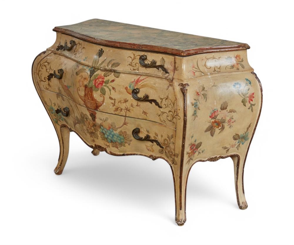 RoCoCo | An Italian Rococo style cream painted and polychrome decorated ...