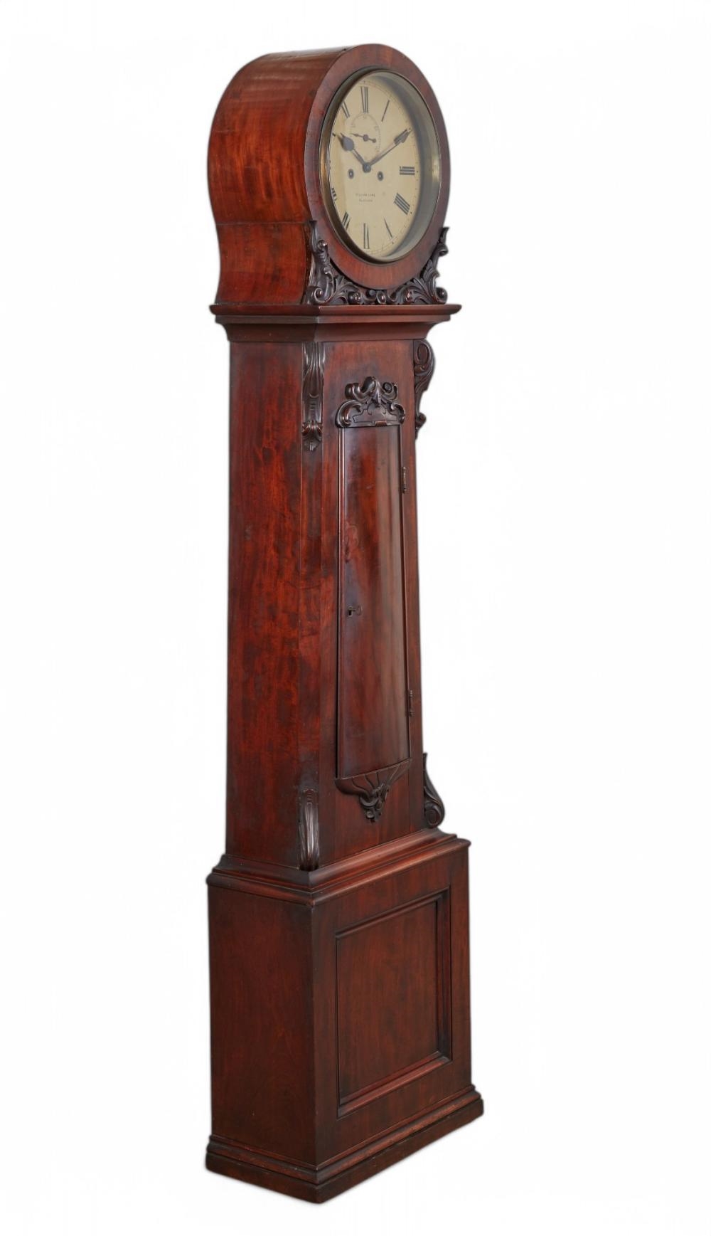 Artwork by William Lamb, The circular painted dial with Roman chapters and subsidiary seconds dial inscribed, Made of mahogany