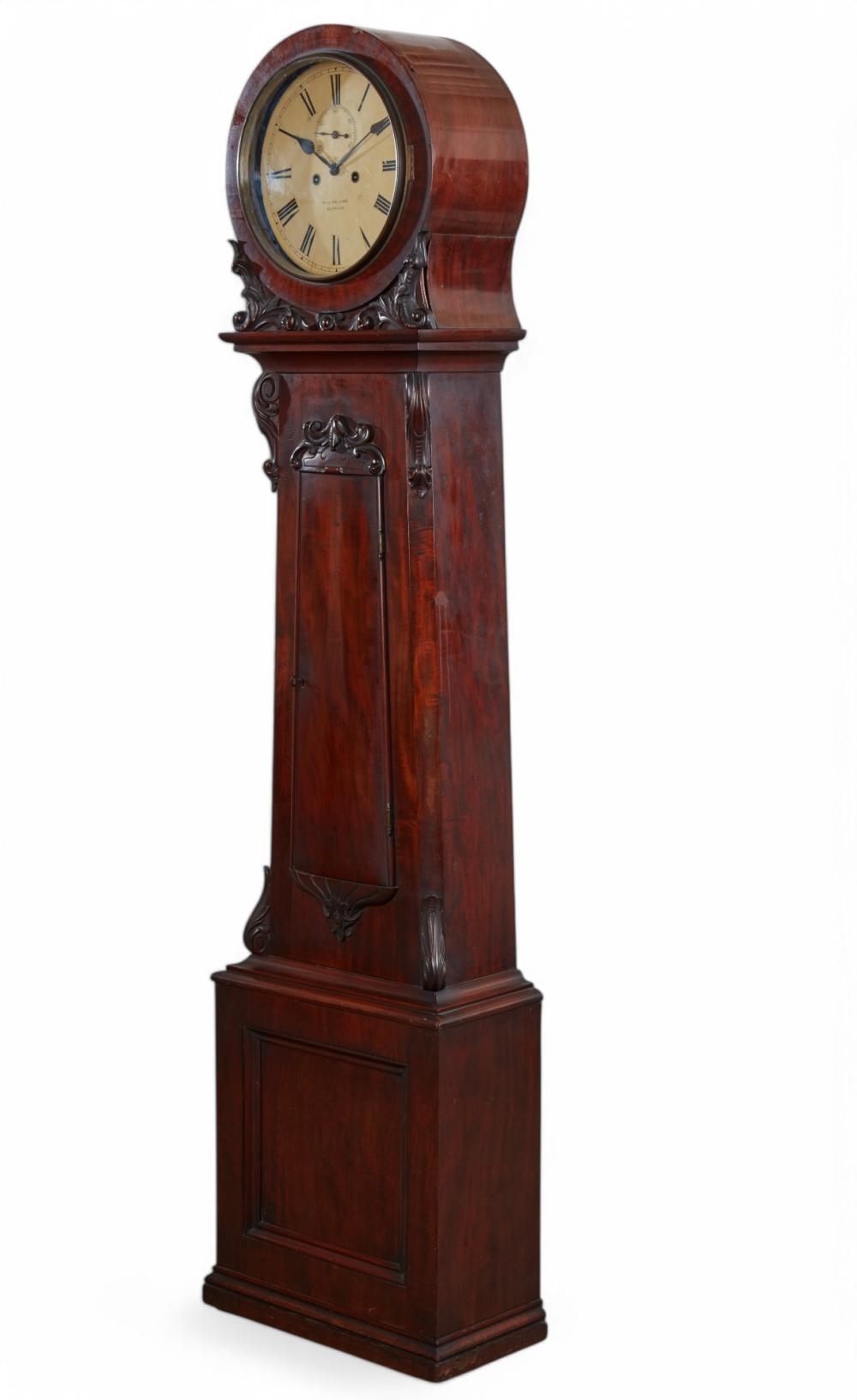 Artwork by William Lamb, The circular painted dial with Roman chapters and subsidiary seconds dial inscribed, Made of mahogany