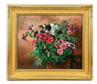 ZIVKO ZIC &quot;PETUNIAS&quot; OIL ON CANVAS - Zivko Zic