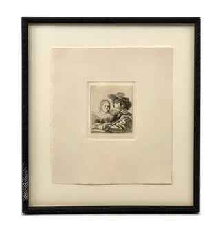 REMBRANDT VAN RIJN SELF PORTRAIT WITH SASKIA ETCHING - Rembrandt van Rijn