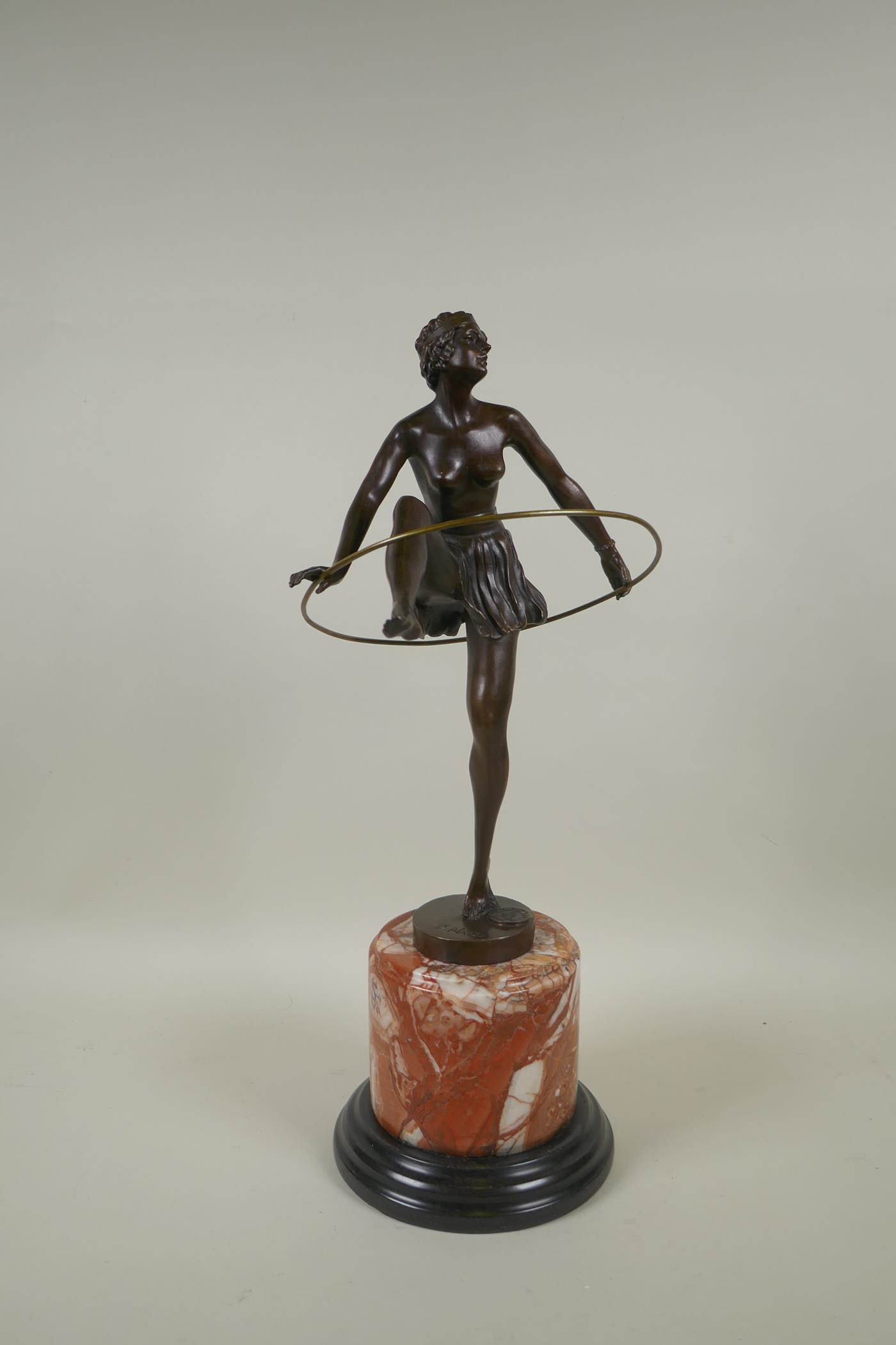 Artwork by Dominique Alonzo, Art Deco style bronze figure of a dancer, Made of bronze
