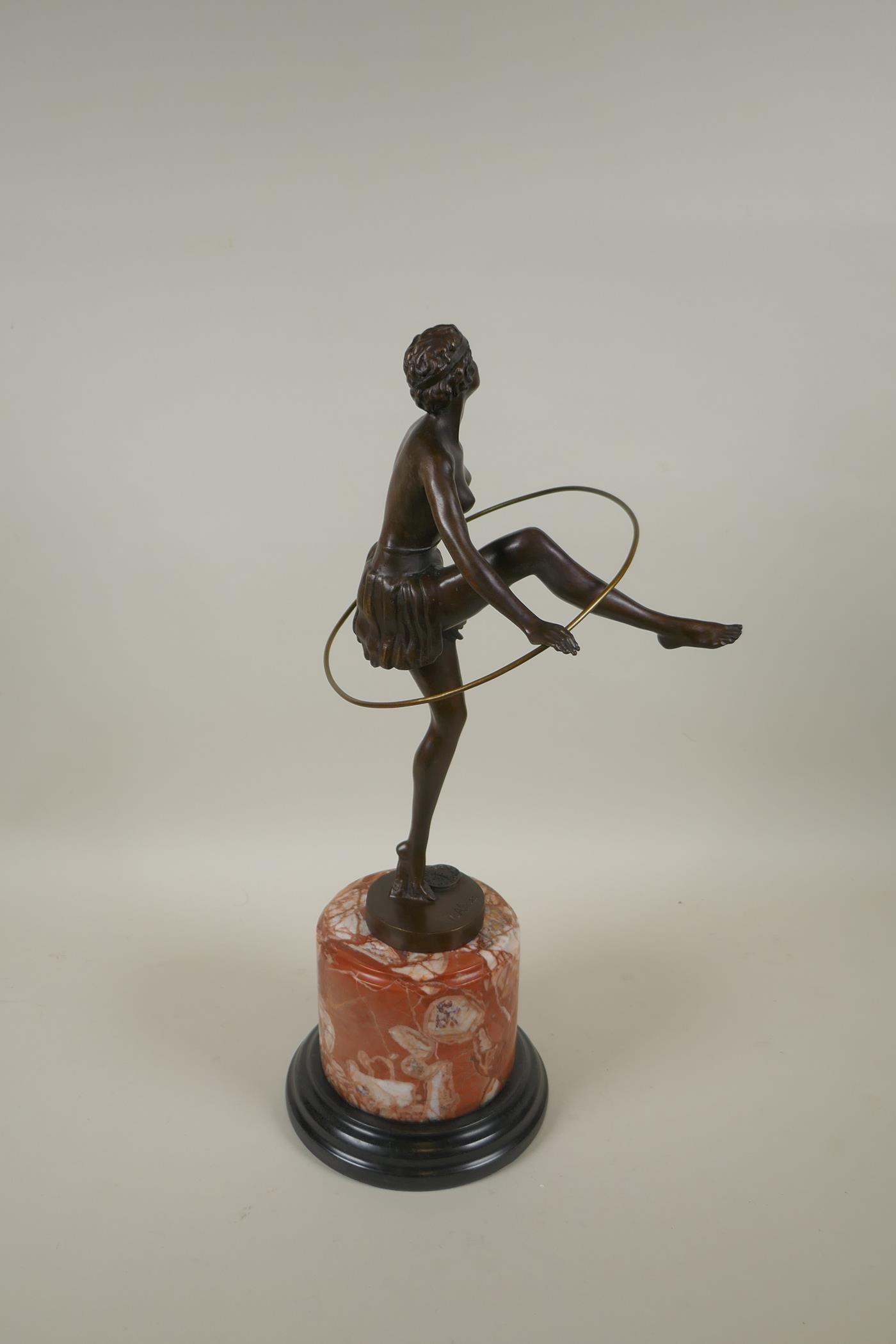 Artwork by Dominique Alonzo, Art Deco style bronze figure of a dancer, Made of bronze