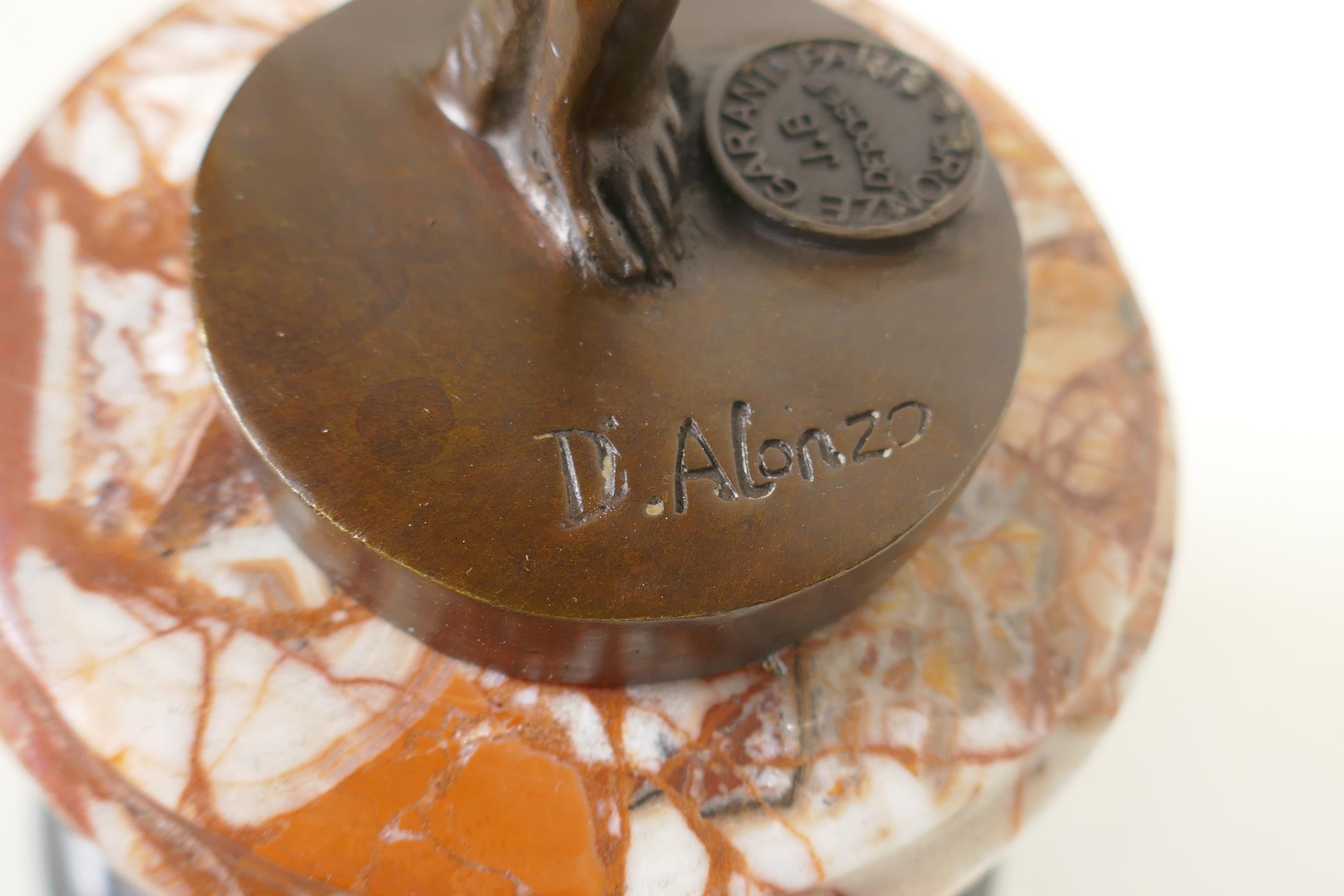 Artwork by Dominique Alonzo, Art Deco style bronze figure of a dancer, Made of bronze