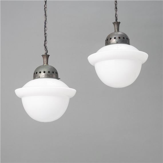 a pair of ceiling lamps model "6117", Arvid Böhlmarks Lampfabrik, Stockholm, 1920s by Harald Notini, 1920s